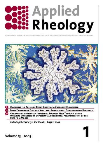 Sample cover Journal Applied Rheology