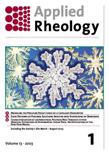 Sample cover Journal Applied Rheology